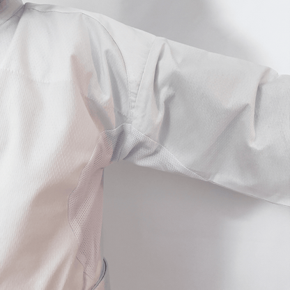 Close-up of karate suit on a light gray background