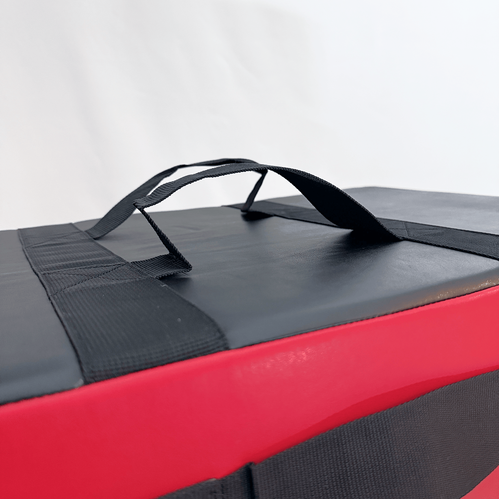 Close up of backside of Kick Shield on a white background