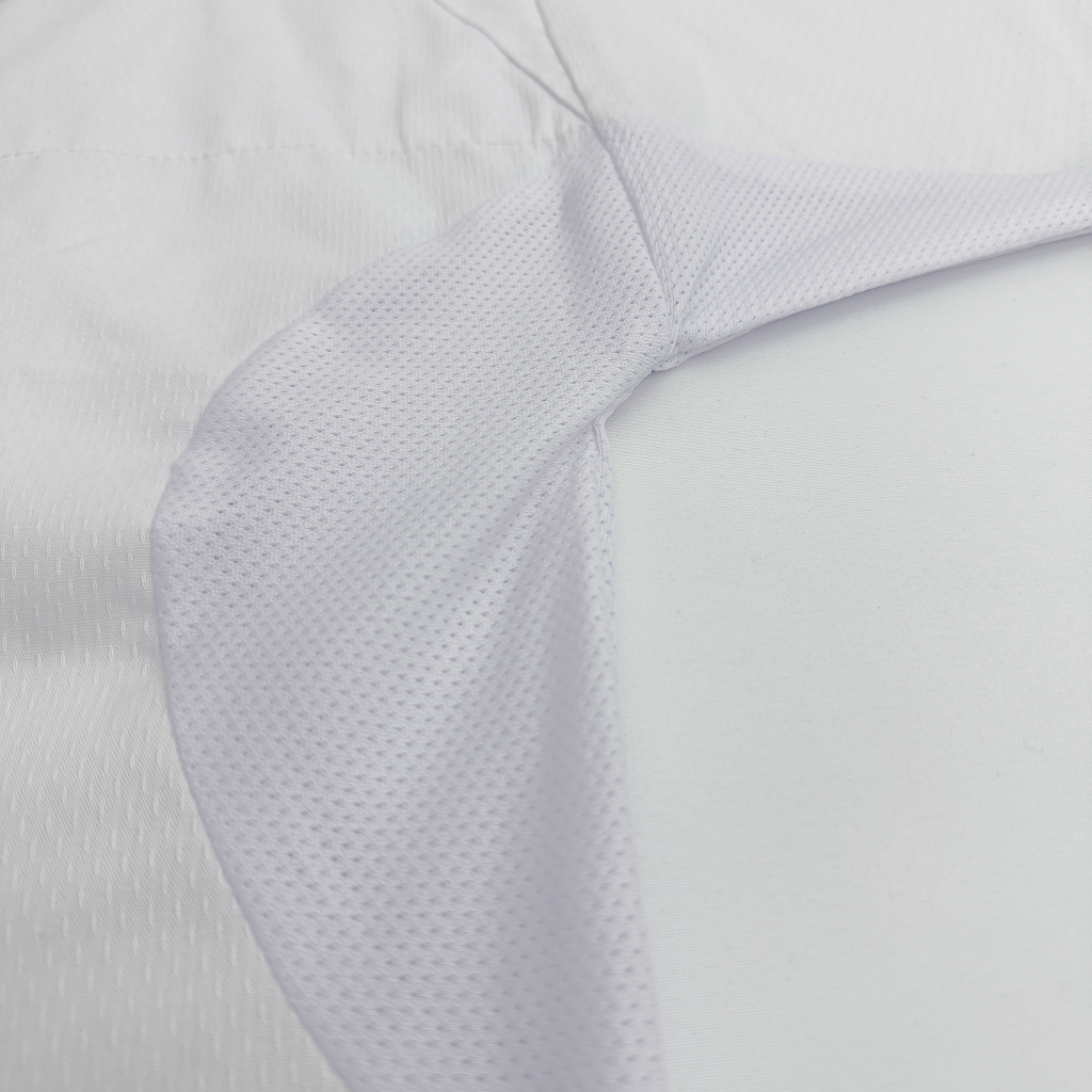 Close-up of karate suit on a light gray background