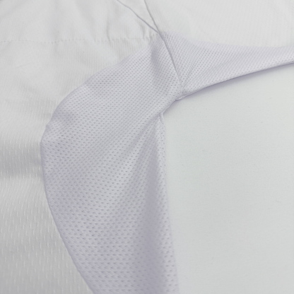 Close-up of karate suit on a light gray background