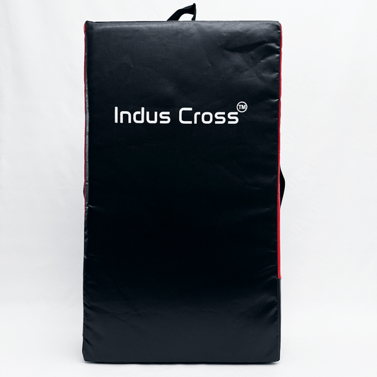 Kick Shield with 'Indus Cross' branding on a white background