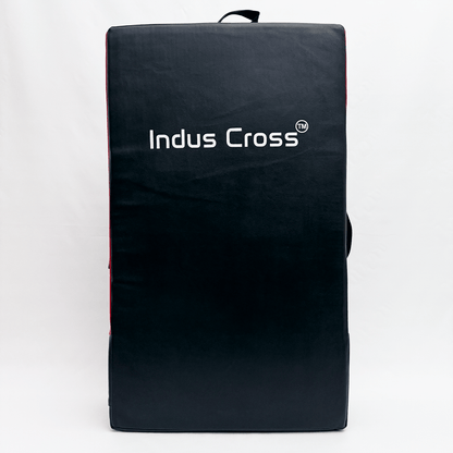 Kick Shield with 'Indus Cross' branding on a white background