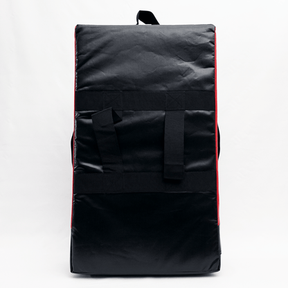 Back side of a kick shield on a white background