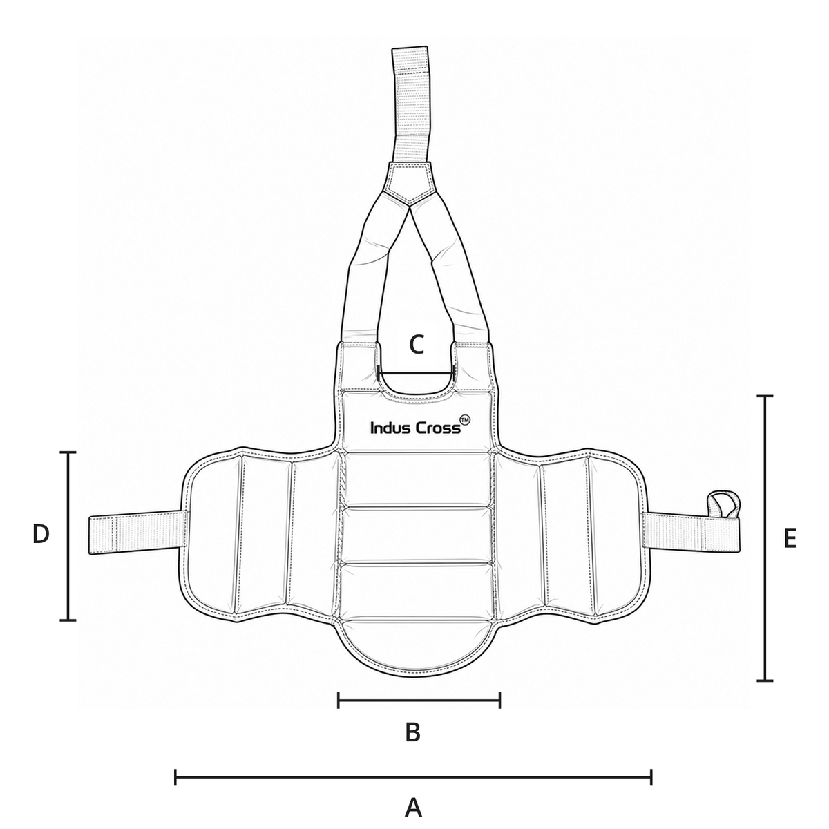 Size chart for KVX Reversible Karate Body Protector