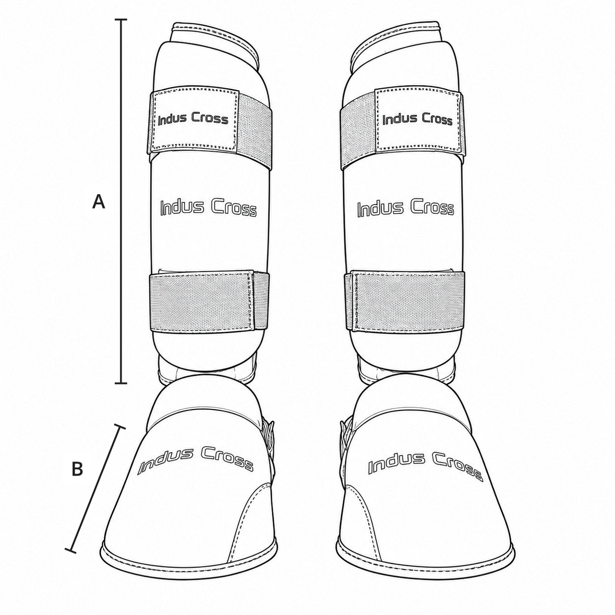 Size chart for Karate Shin &amp; Instep Guard